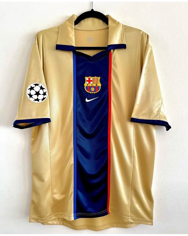 Xavi Hernandez 6 Barcelona 2001 2002 Season Retro Jersey Maillot Trikot Maglia Soccer Shirt