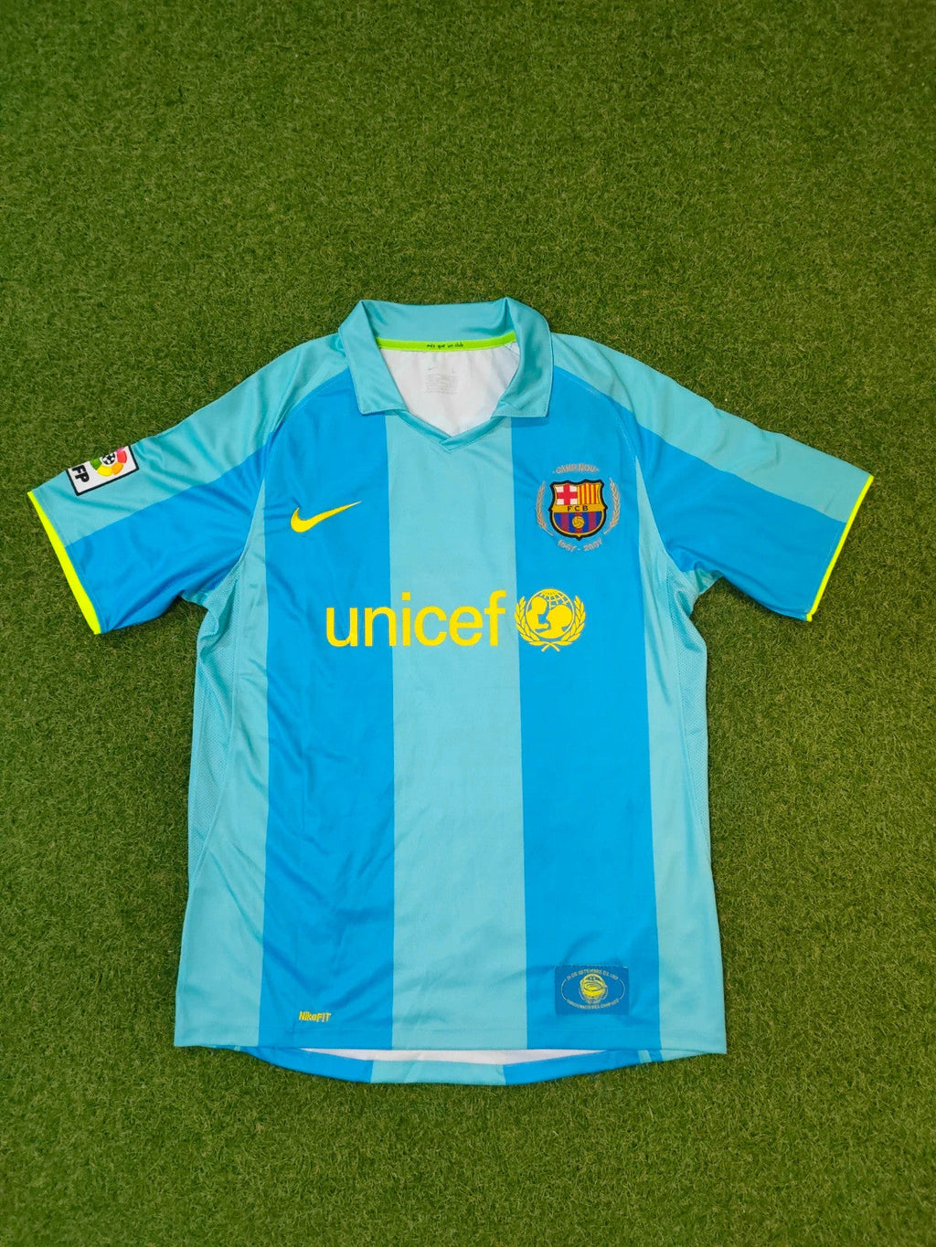 Samuel Eto'o Barcelona 2008 Away Blue Retro Jersey Kit Trikot Maillot Soccer Shirt