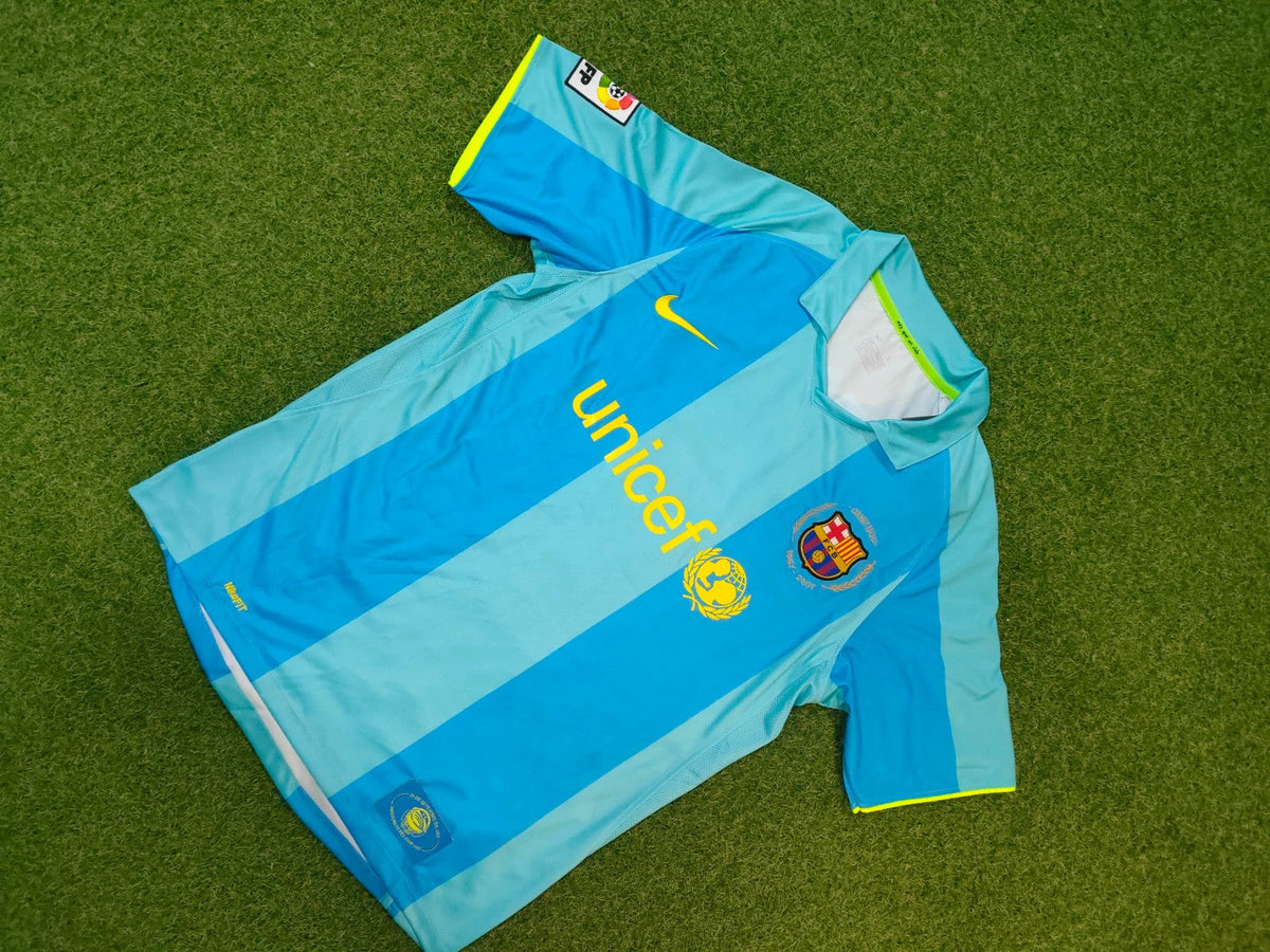 Samuel Eto'o Barcelona 2008 Away Blue Retro Jersey Kit Trikot Maillot Soccer Shirt