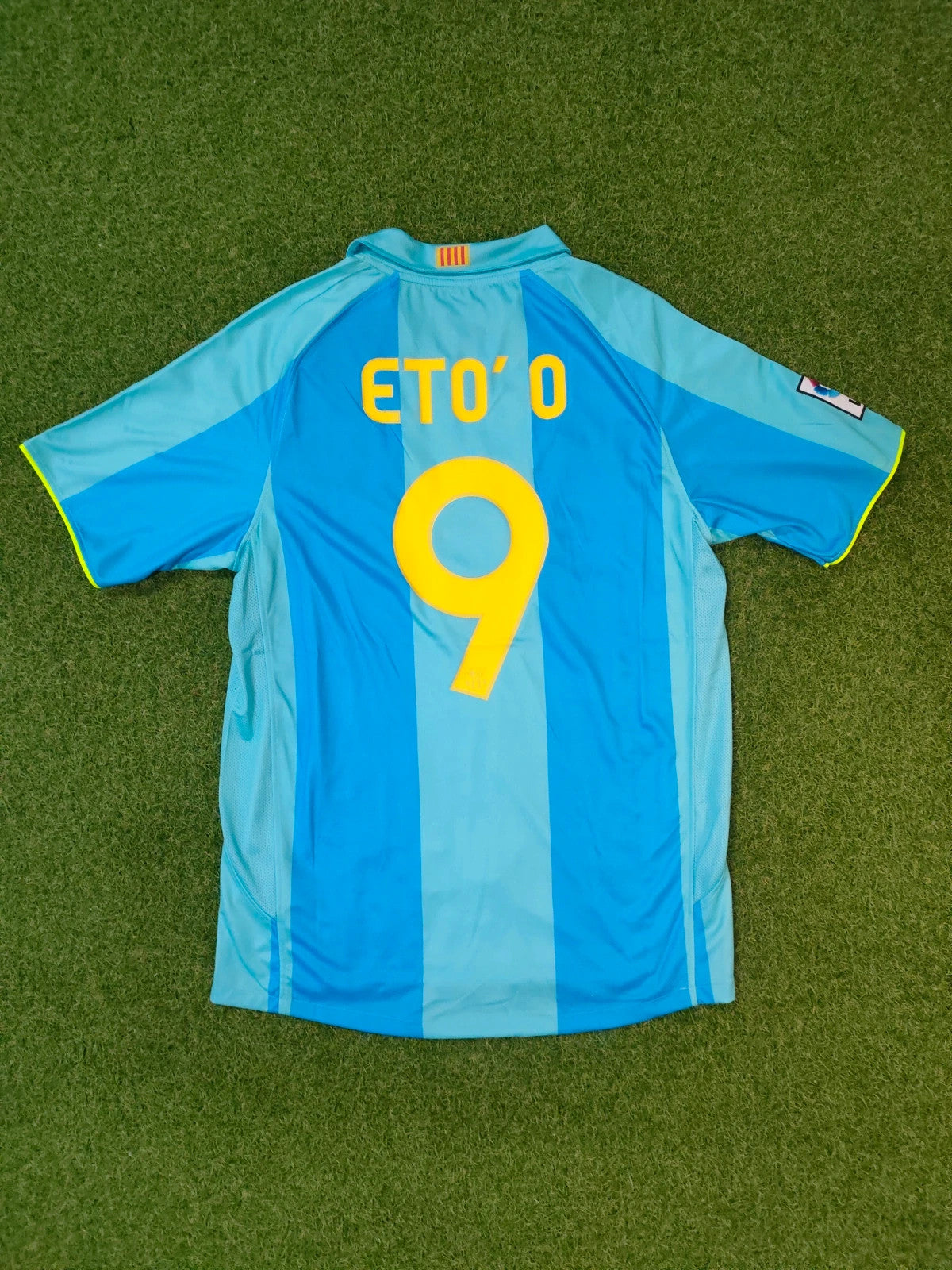 Samuel Eto'o Barcelona 2008 Away Blue Retro Jersey Kit Trikot Maillot Soccer Shirt