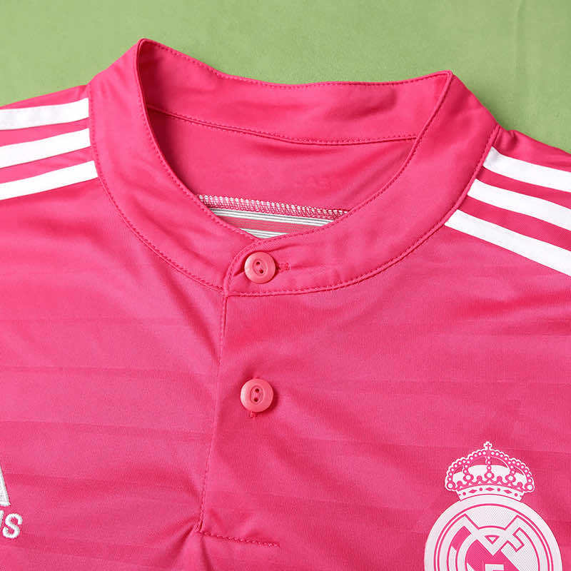 Real Madrid C.F. 2014-2015 Season Away Pink Retro Football Jersey Trikot Maillot
