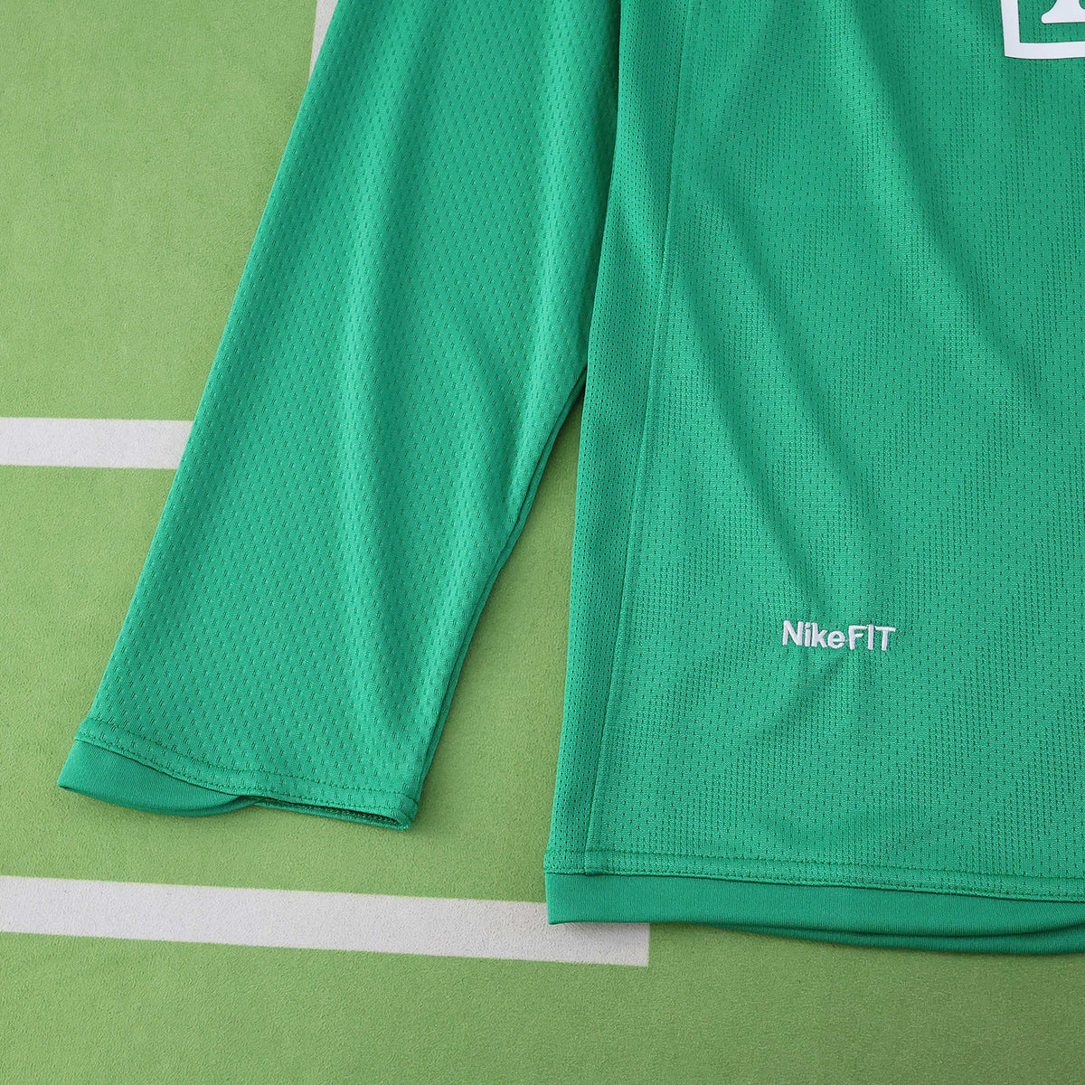 Edwin van der Sar Manchester United Torwart Grün Retro Langarm Trikot Fußballtrikot
