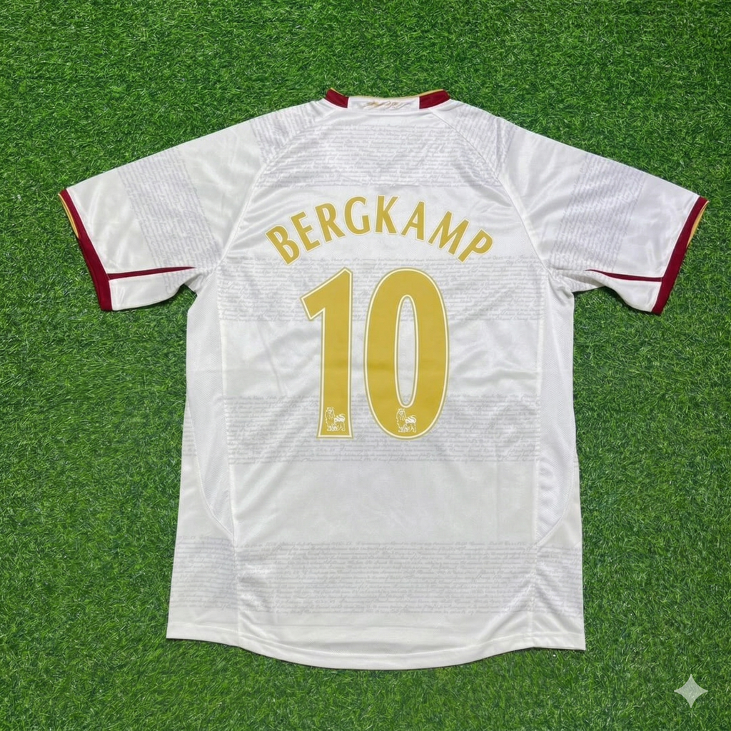 Dennis Bergkamp #10 Arsenal 2004 2005 Auswärtstrikot Retro Weiß
