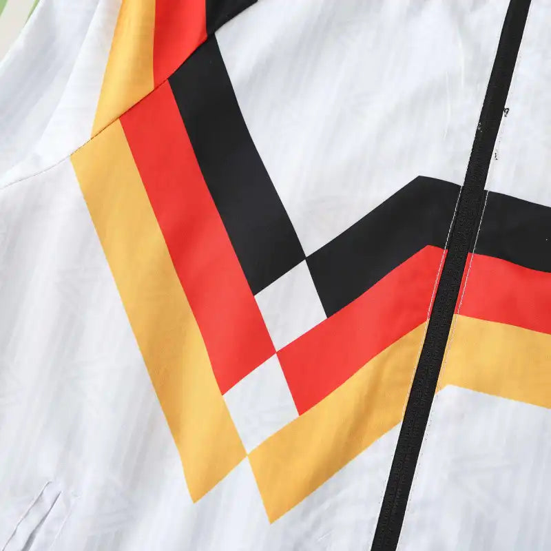 Germany Deutschland 1990 World Cup Retro Double Sides Windbreaker - Reversible Jacket Black