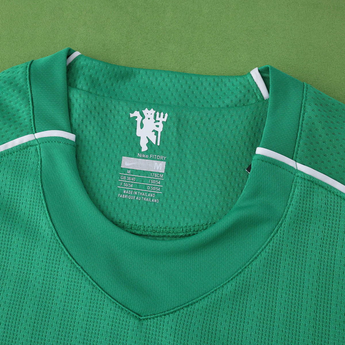 Edwin van der Sar Manchester United Torwart Grün Retro Langarm Trikot Fußballtrikot
