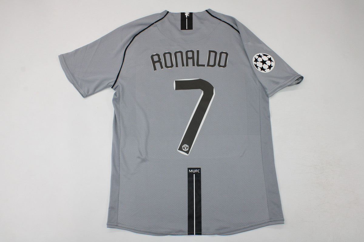 Cristiano Ronaldo Manchester United 2007 2008 Grau Retro Trikot Fußballtrikot