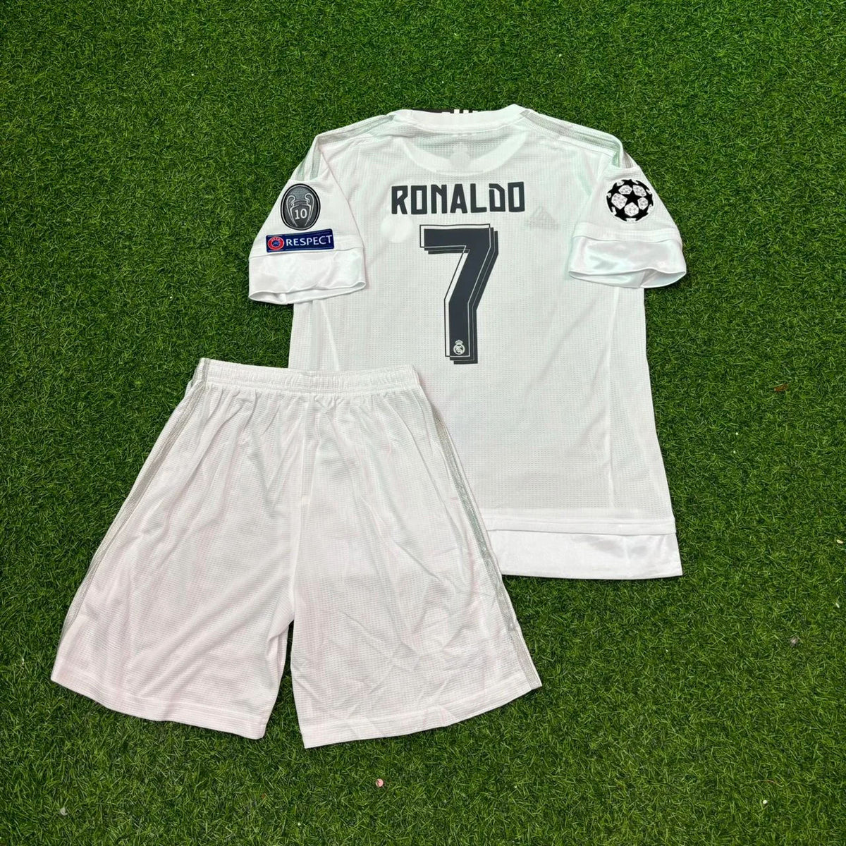 Cristiano Ronaldo 7 Real 2016 Champions League Finale Kinder Fußballtrikot-Set
