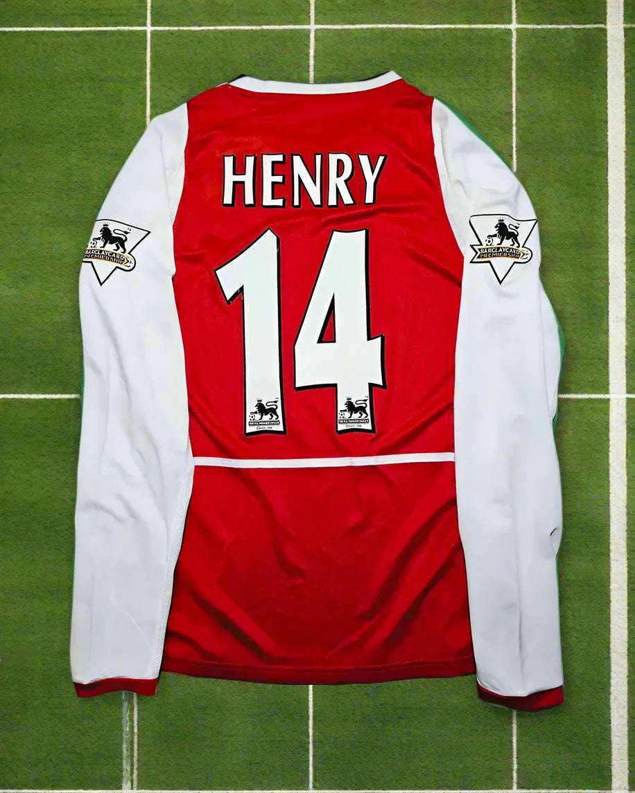 Thierry Henry 14 - Arsenal Home o2 2002 Retro Langarm Trikot Maglia