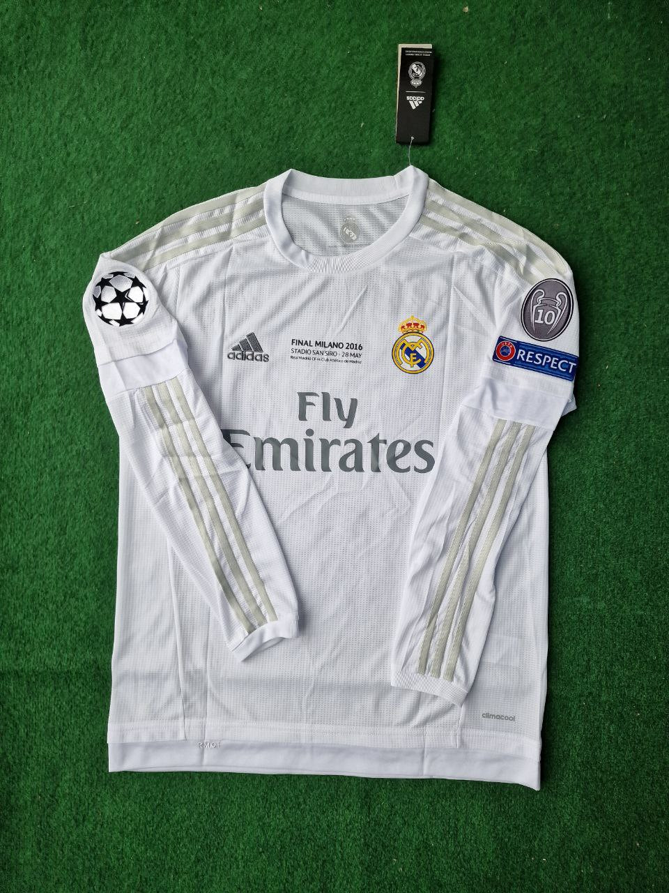 Cristiano Ronaldo 7 - Real Madrid 2016 Champions League Finale Langarm Trikot Fußballtrikot