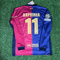 Raphinha Barcelona 2025 Champions League Long Sleeve Jersey Soccer Shirt