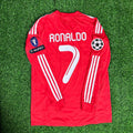 Cristiano Ronaldo CR7 Real Madrid 2011-2012 Rotes Langarm-Trikot Fußballtrikot