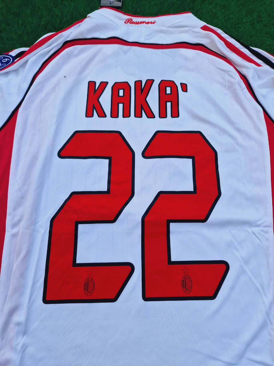 Kaká #22 AC Mailand 2007 Champions League Finale Auswärtstrikot Weiß Langarm Retro