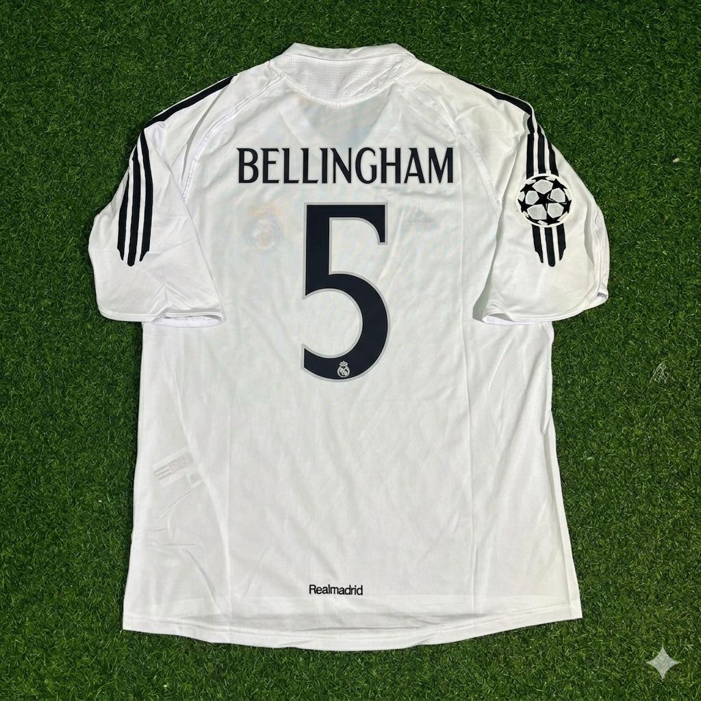 Jude Bellingham Real Madrid White Retro Jersey Soccer Shirt Trikot