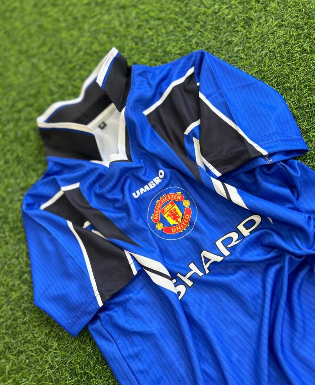 David Beckham Manchester United 1996/1997 Blaues Retro-Fußballtrikot