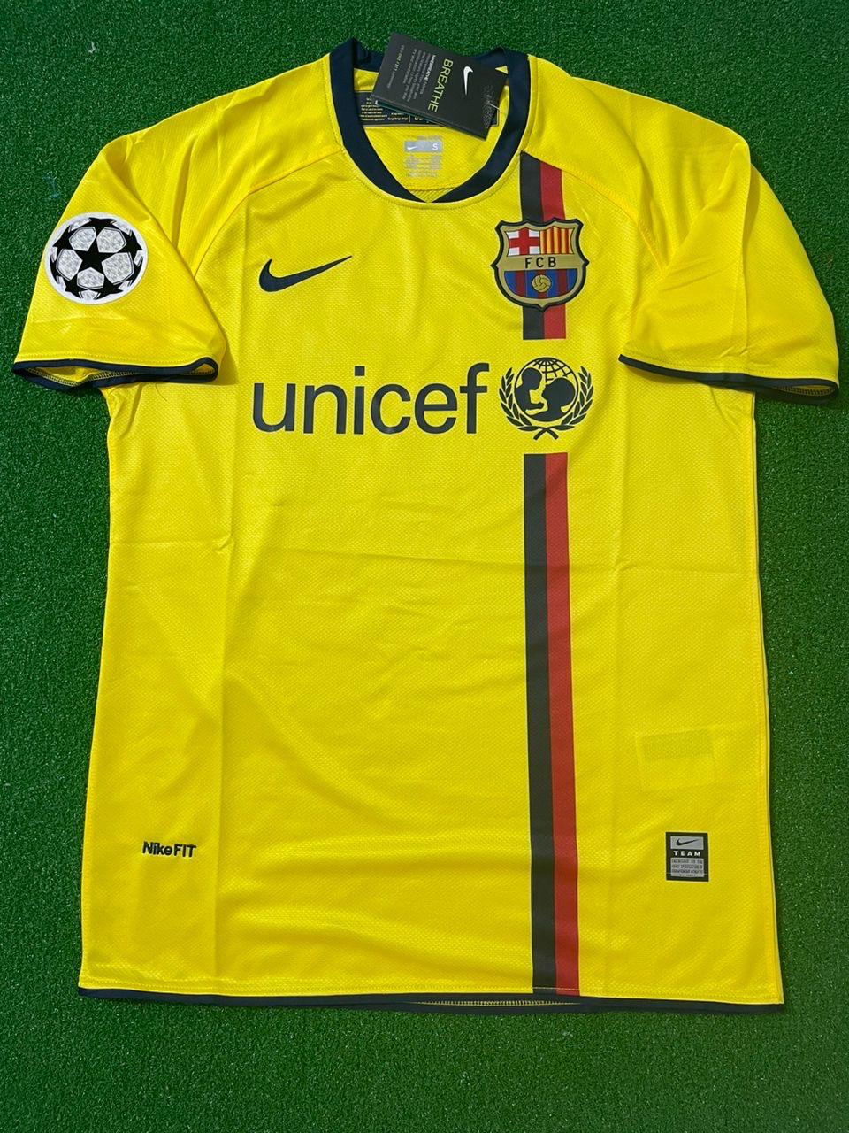Lionel Messi 2008-09 Barcelona Yellow Retro Jersey