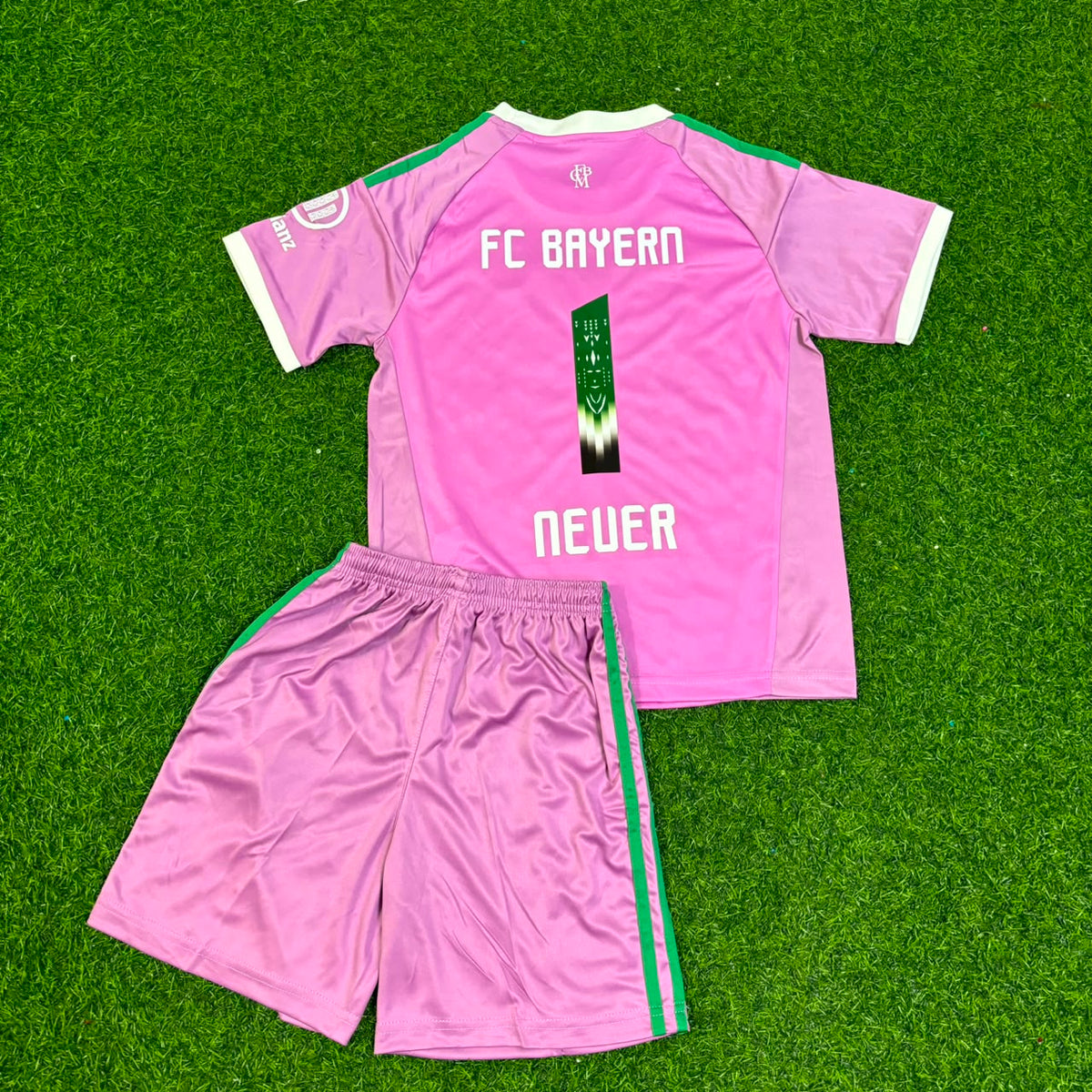 Manuel Neuer Bayern München Rosa Torwart-Fußballtrikot-Set