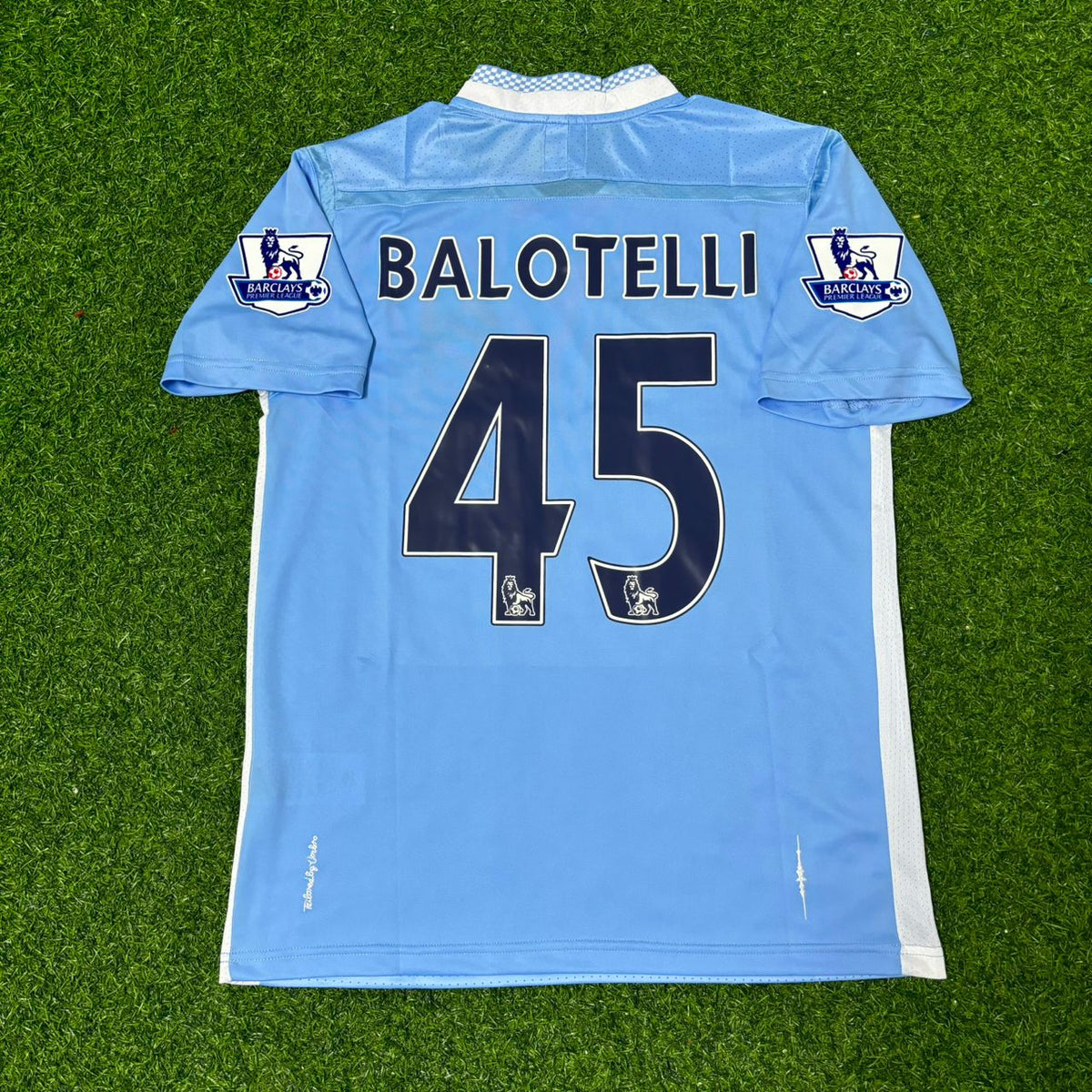 Mario Balotelli 45 Manchester City 2011/12 Heimtrikot Blau Retro Trikot Jersey Maillot Fußballtrikot