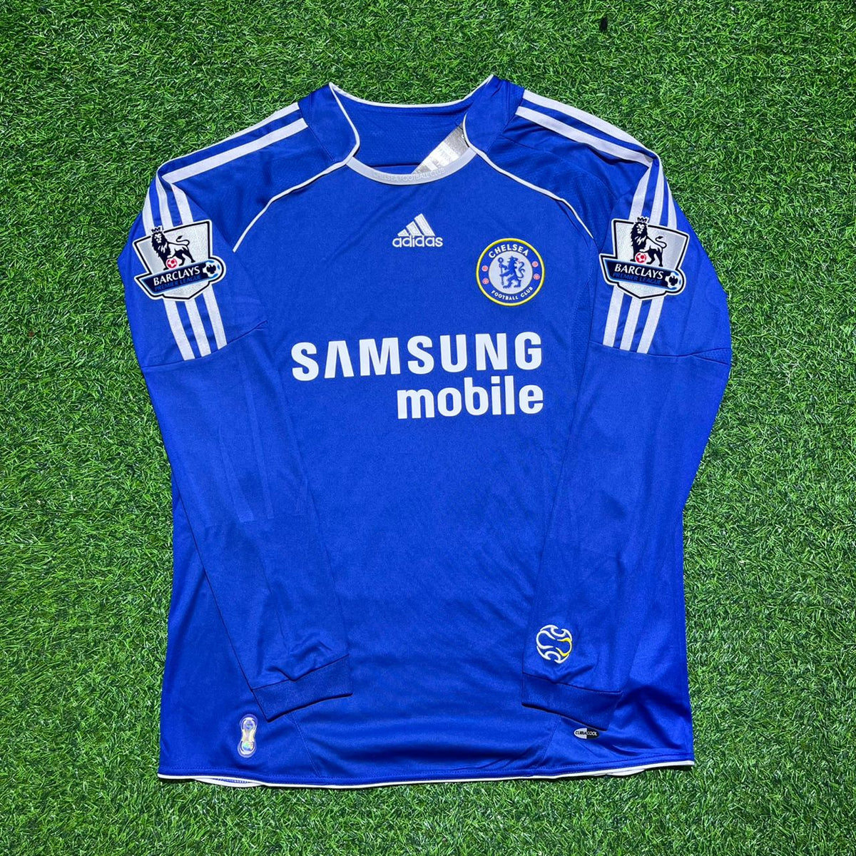 Ricardo Carvalho #6 Chelsea 2006-2008 Langarm EPL Patch Fußballtrikot