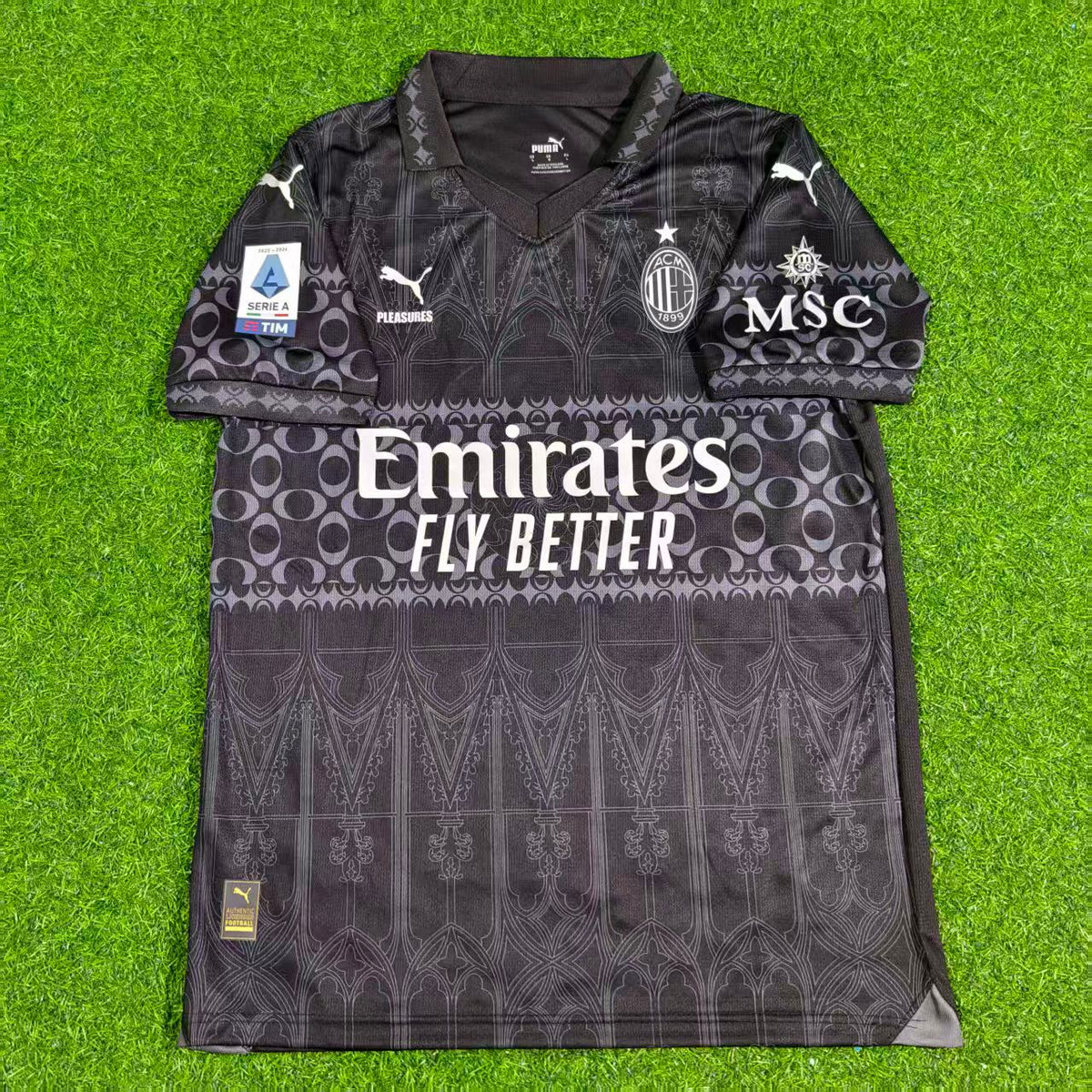 Theo Hernandez AC Mailand 2024 Schwarzes Trikot