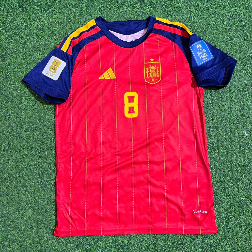 Fabian Ruiz #8 Spain 2026 World Cup Home Kids Football Jersey