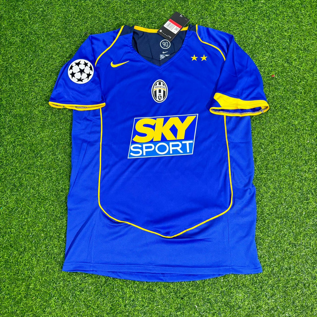 Zinedine Zidane Juventus 2004-2005 Blaues Retro-Trikot | Kit | Trikot | Maillot Fußballtrikot