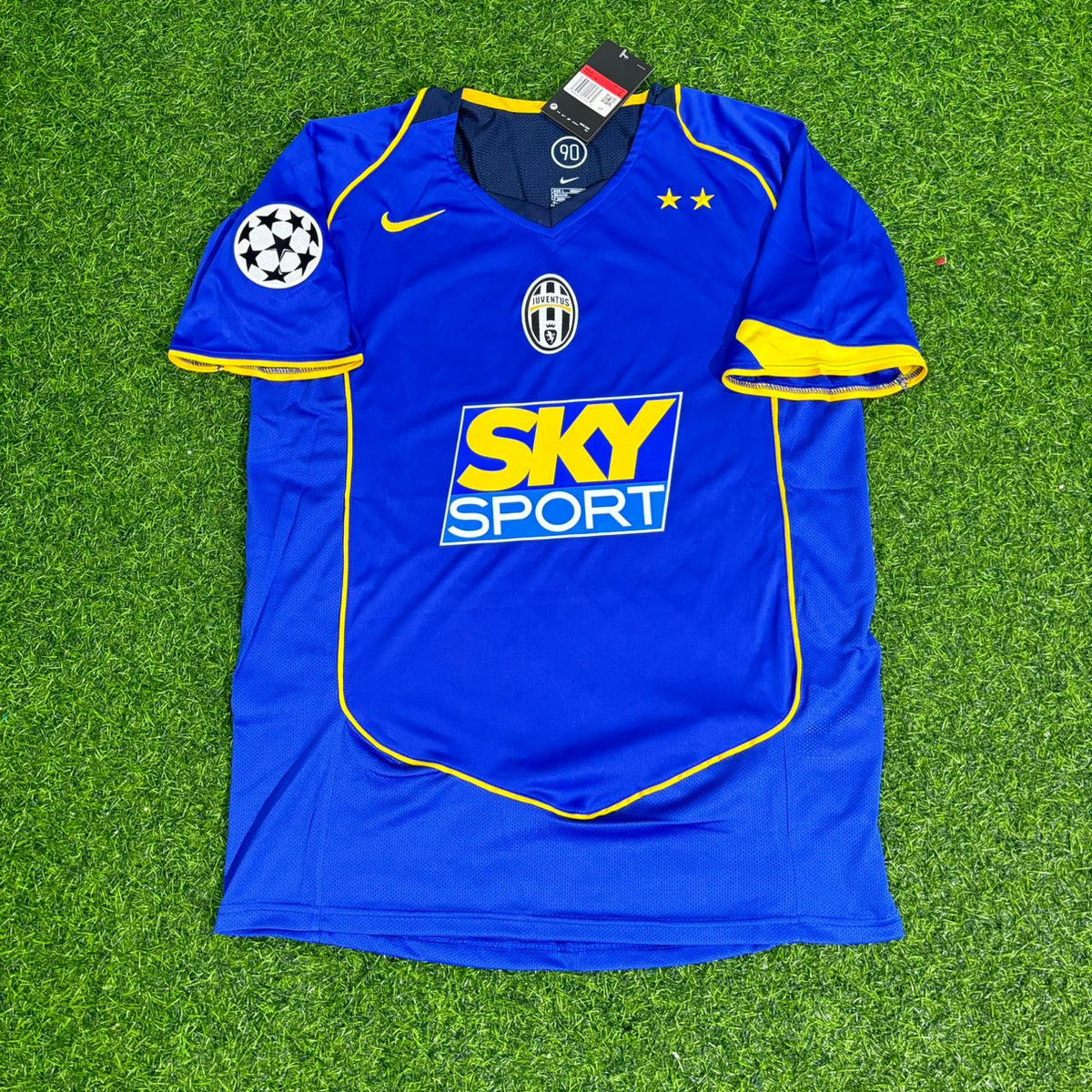 Zinedine Zidane Juventus 2004-2005 Blaues Retro-Trikot | Kit | Trikot | Maillot Fußballtrikot