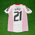 Andrea Pirlo AC Milan 2003 Champions League Final White Retro Football Jersey