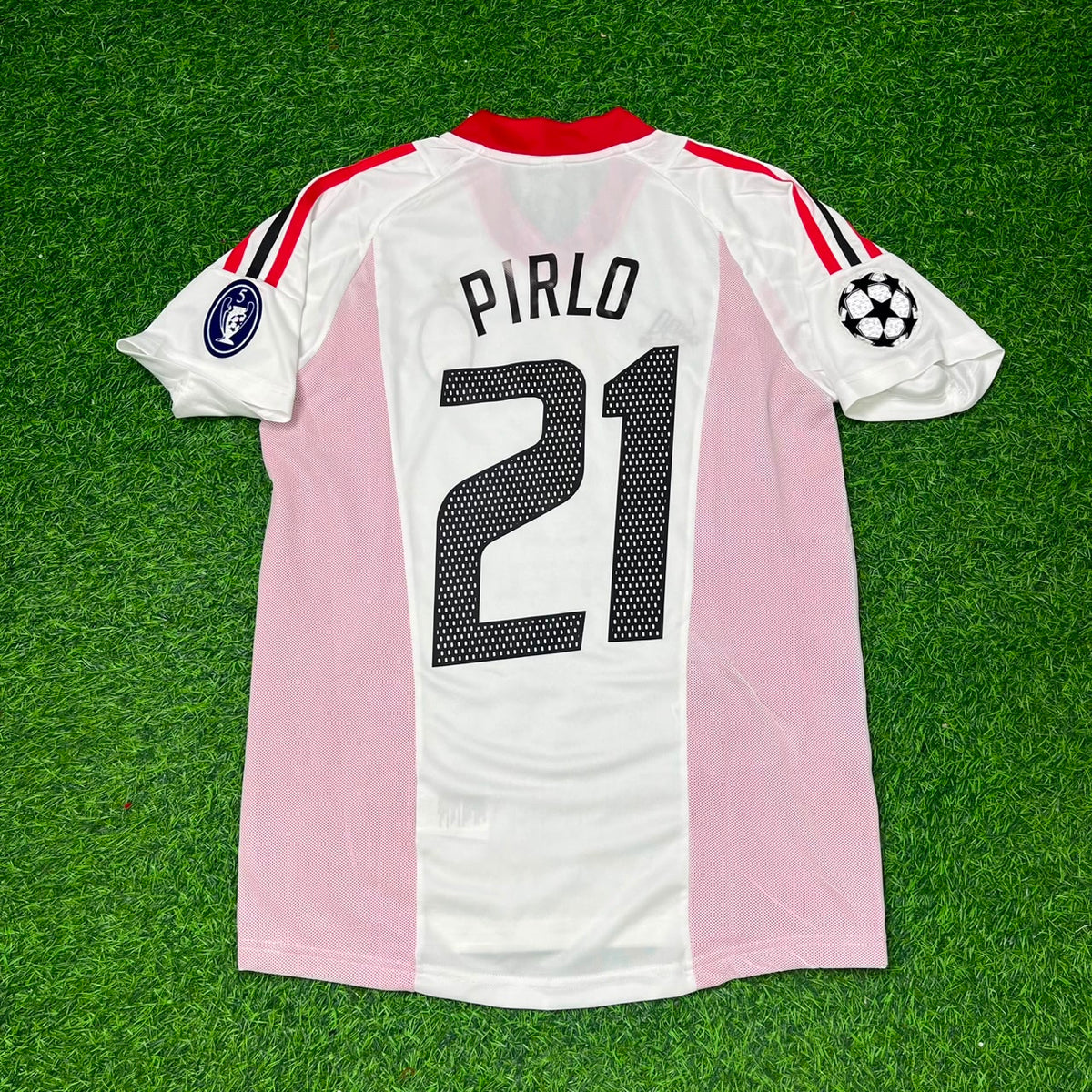 Andrea Pirlo AC Milan 2003 Champions League Final White Retro Football Jersey