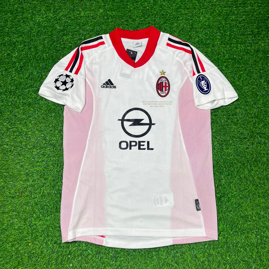 Andrea Pirlo AC Milan 2003 Champions League Final White Retro Football Jersey