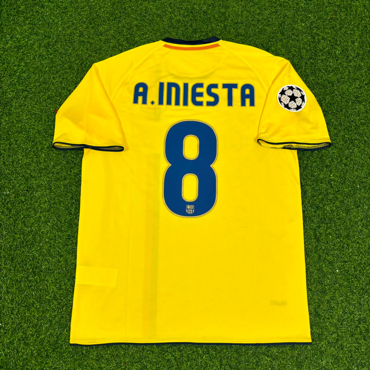 Andres Iniesta 2008-09 Barcelona Yellow Retro Jersey