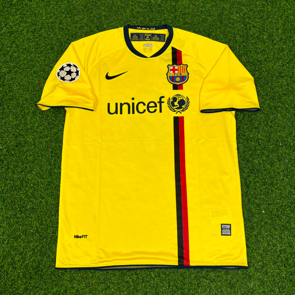 Andres Iniesta 2008-09 Barcelona Yellow Retro Jersey