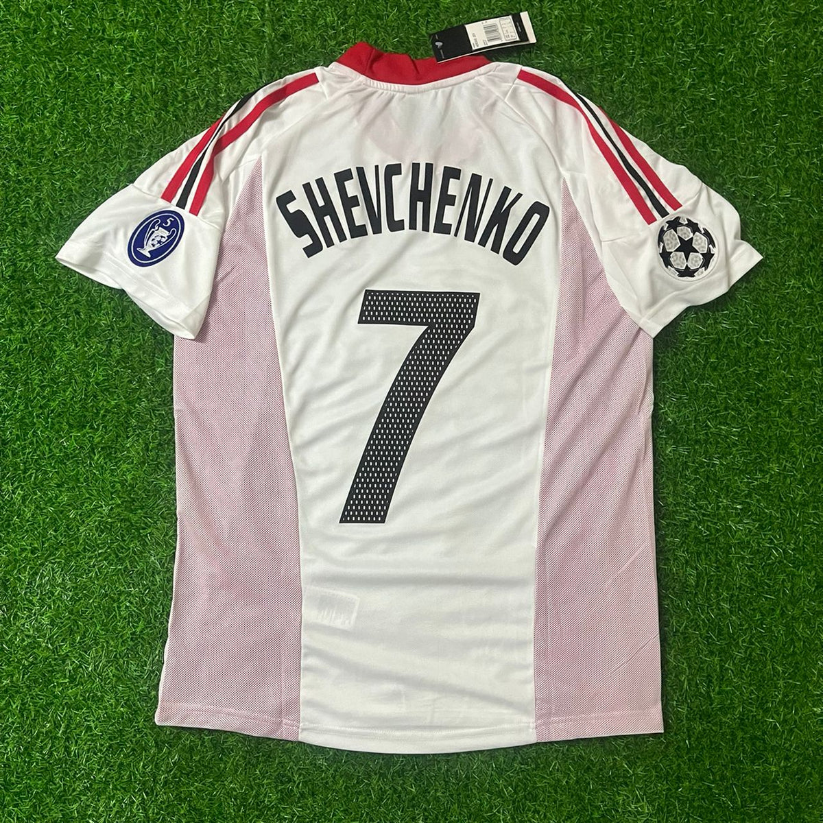 Andriy Shevchenko AC Mailand 2003 Champions League Finale Old Trafford Retro Trikot Weiß Maglia Maillot