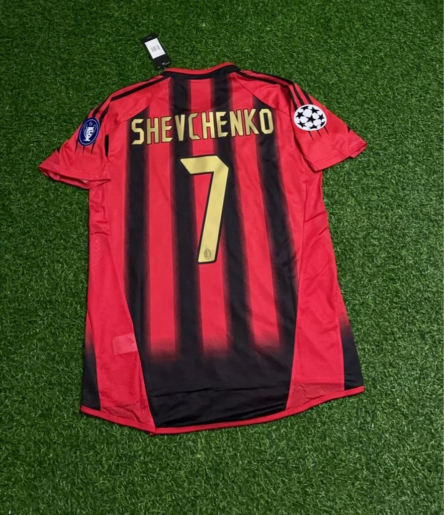 Andriy Shevchenko 7 – Milan 2004-05 Red & Black Home Retro Kit Jersey Trikot Maillot