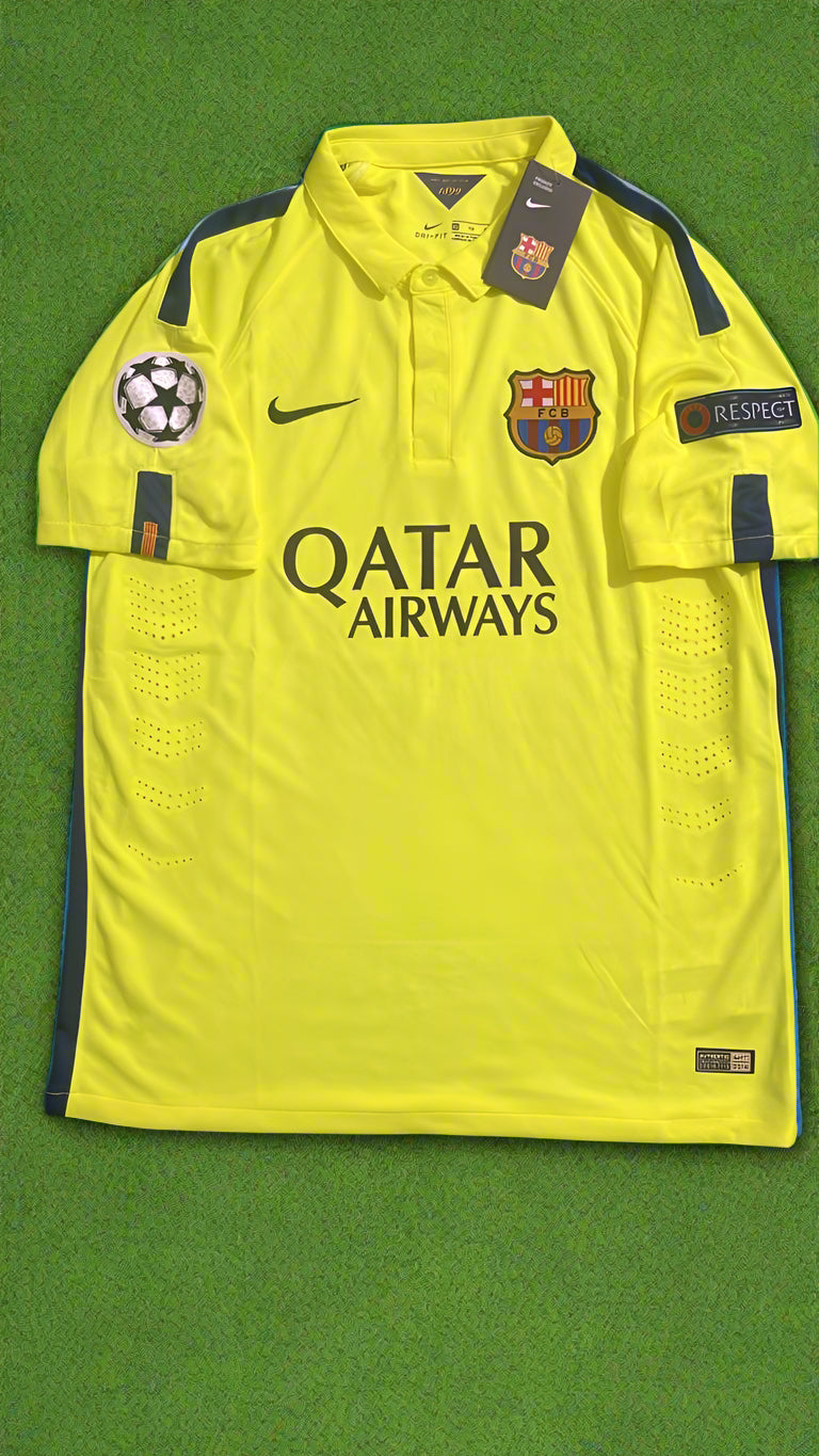 Lionel Messi Barcelona 14/15 Retro Gelbes Trikot Maillot Maglia Fußballtrikot