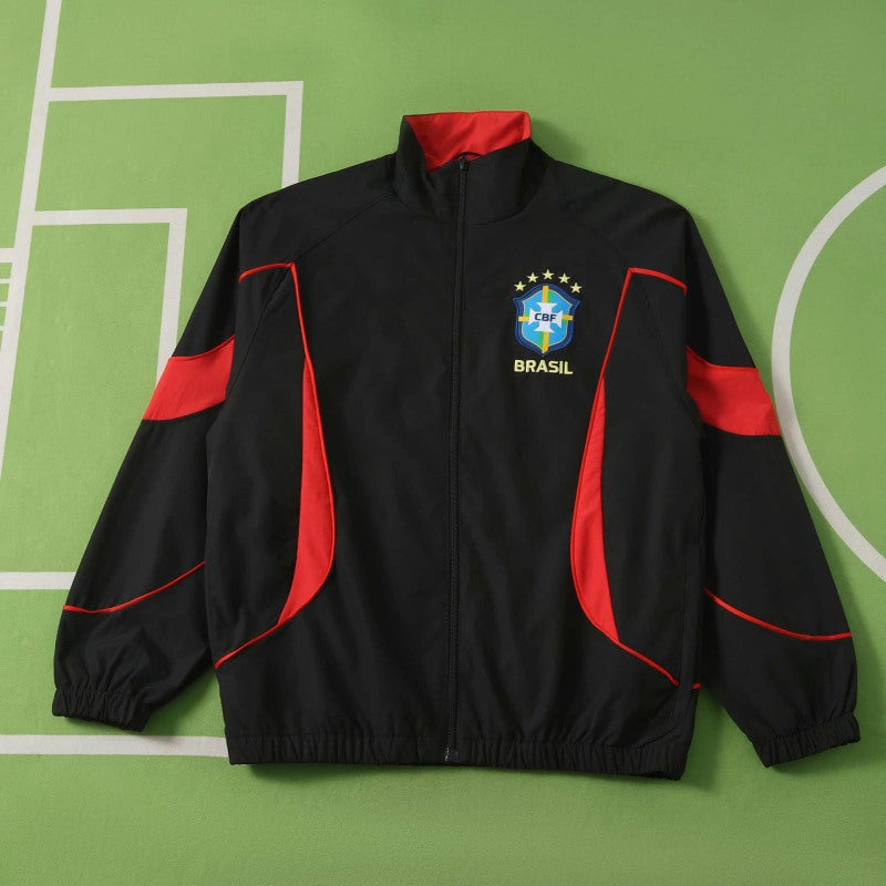 Brazil 2026 World Cup Black Red Windbreaker Jacket