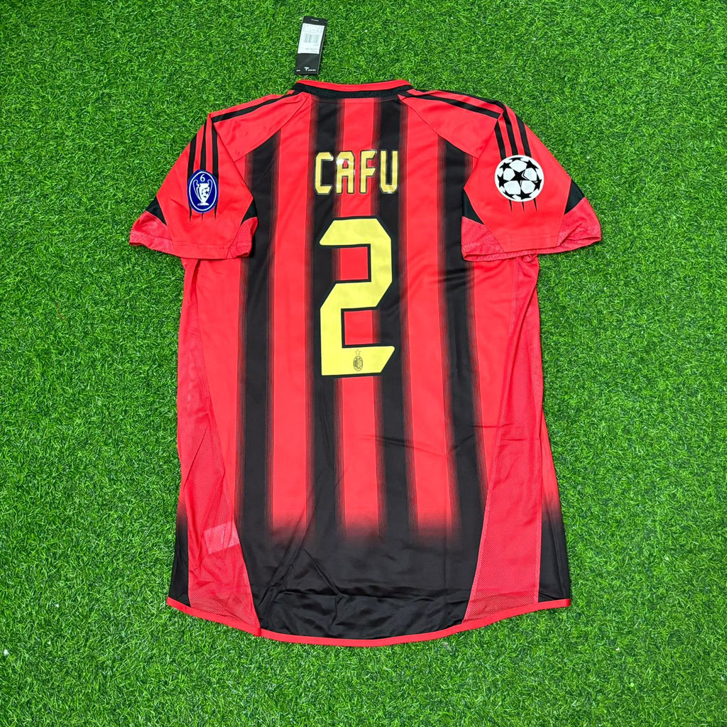 Cafu  – Milan 2003/2004 Red & Black Home Retro Kit Jersey Trikot Maillot