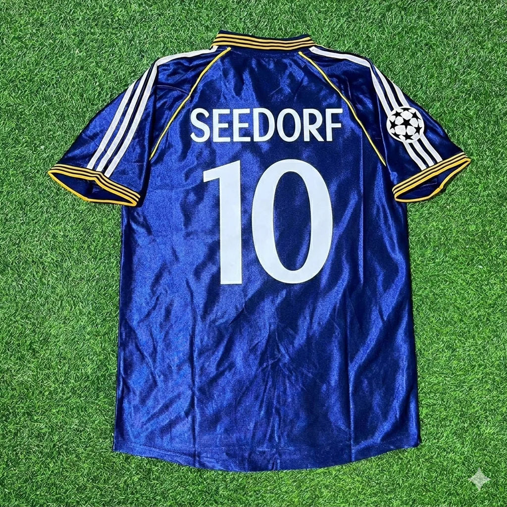 Clarence Seedorf 10- Real Madrid 1998-1999 Blaues Retro Trikot Fußballtrikot