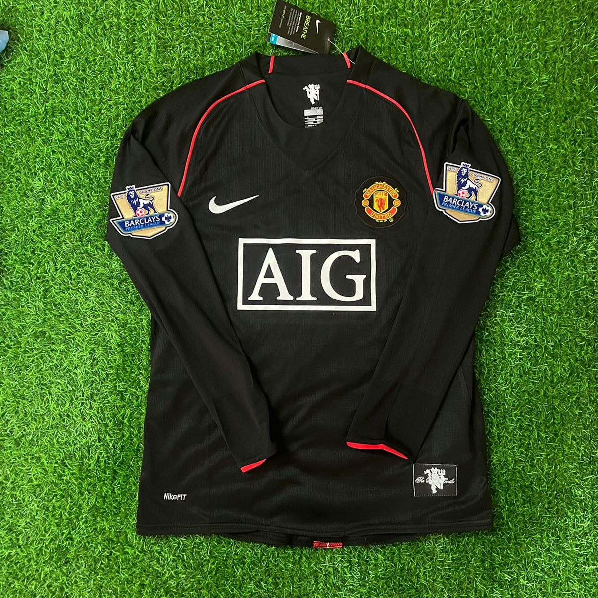 Cristiano Ronaldo 2007-2008 Manchester United Schwarz Retro-Trikot