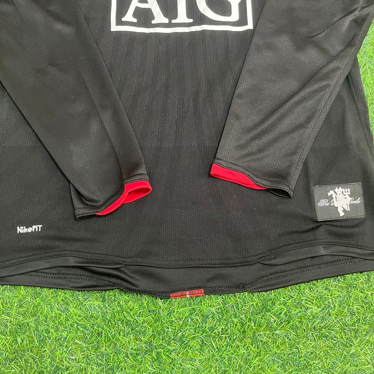 Cristiano Ronaldo Manchester United 2007/2008 CL Patch Schwarz Kinder Retro Fußballtrikot-Set