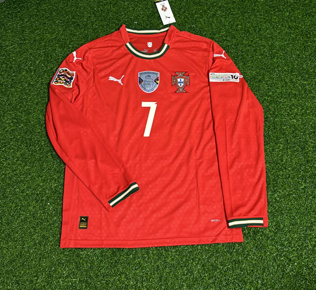 Cristiano Ronaldo Portugal UEFA Nations League Sieger Rot Langarmtrikot Fußballshirt