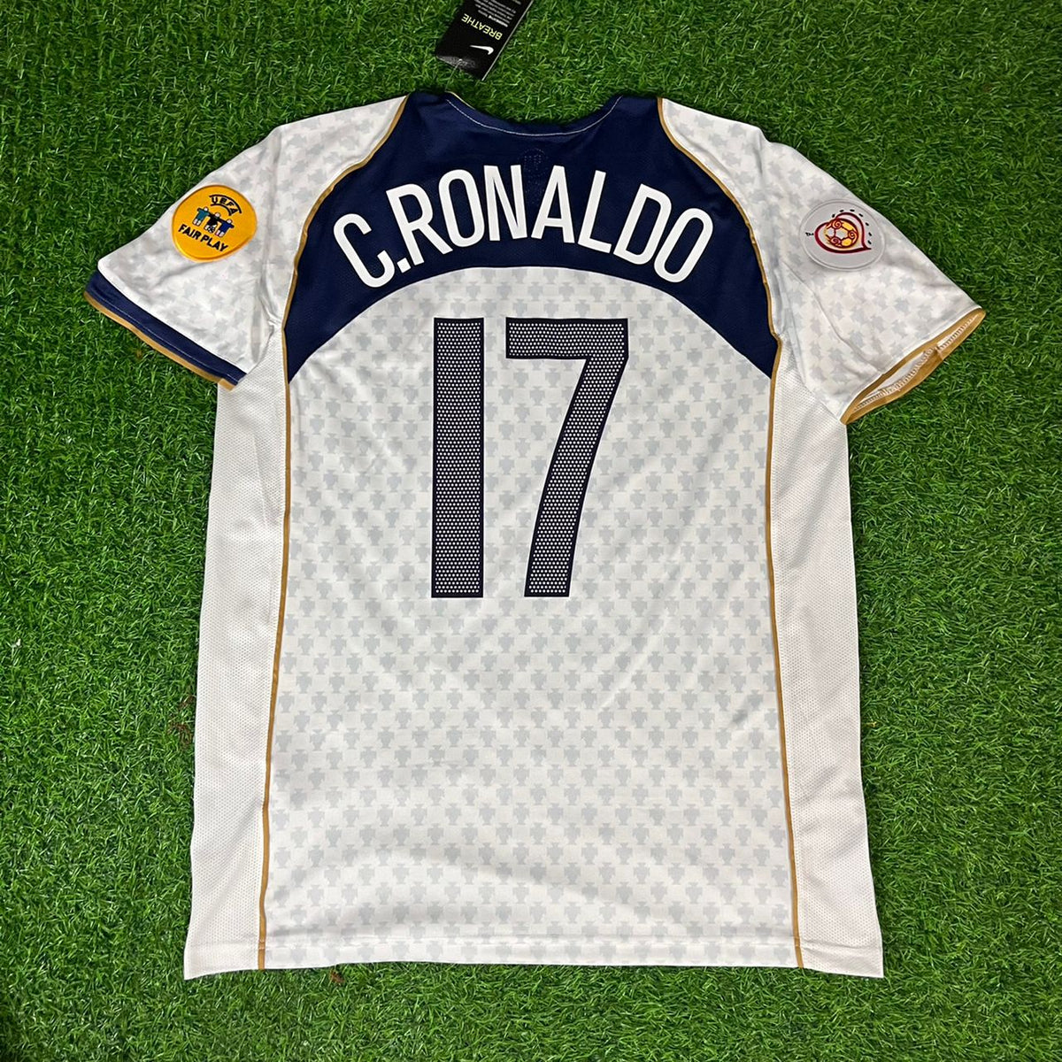 Cristiano Ronaldo 17 Portugal EURO 2004 Retro Auswärtstrikot Fußballtrikot