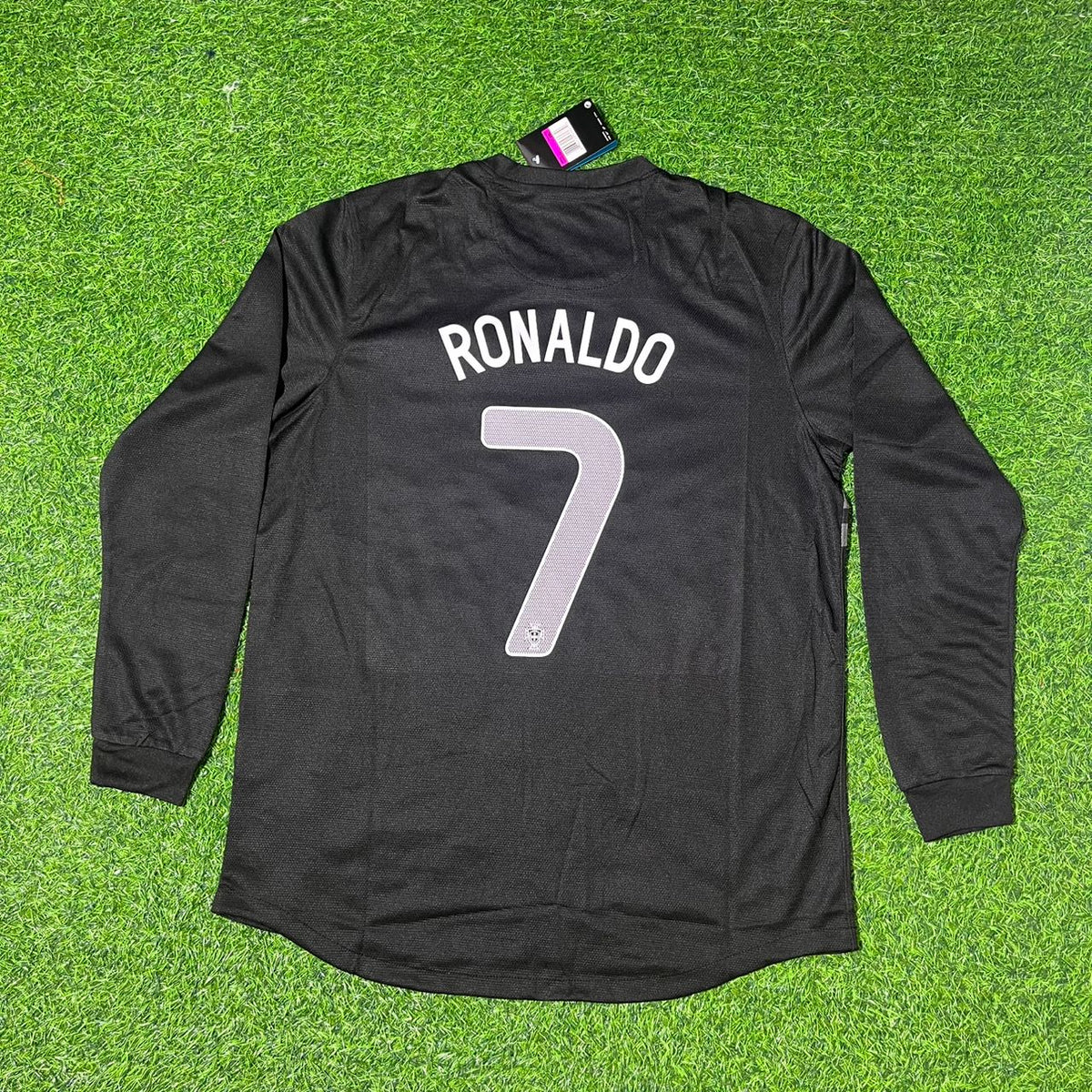 Cristiano Ronaldo #7 Portugal Euro 2012 Away Black Long Sleeve Retro Football Jersey