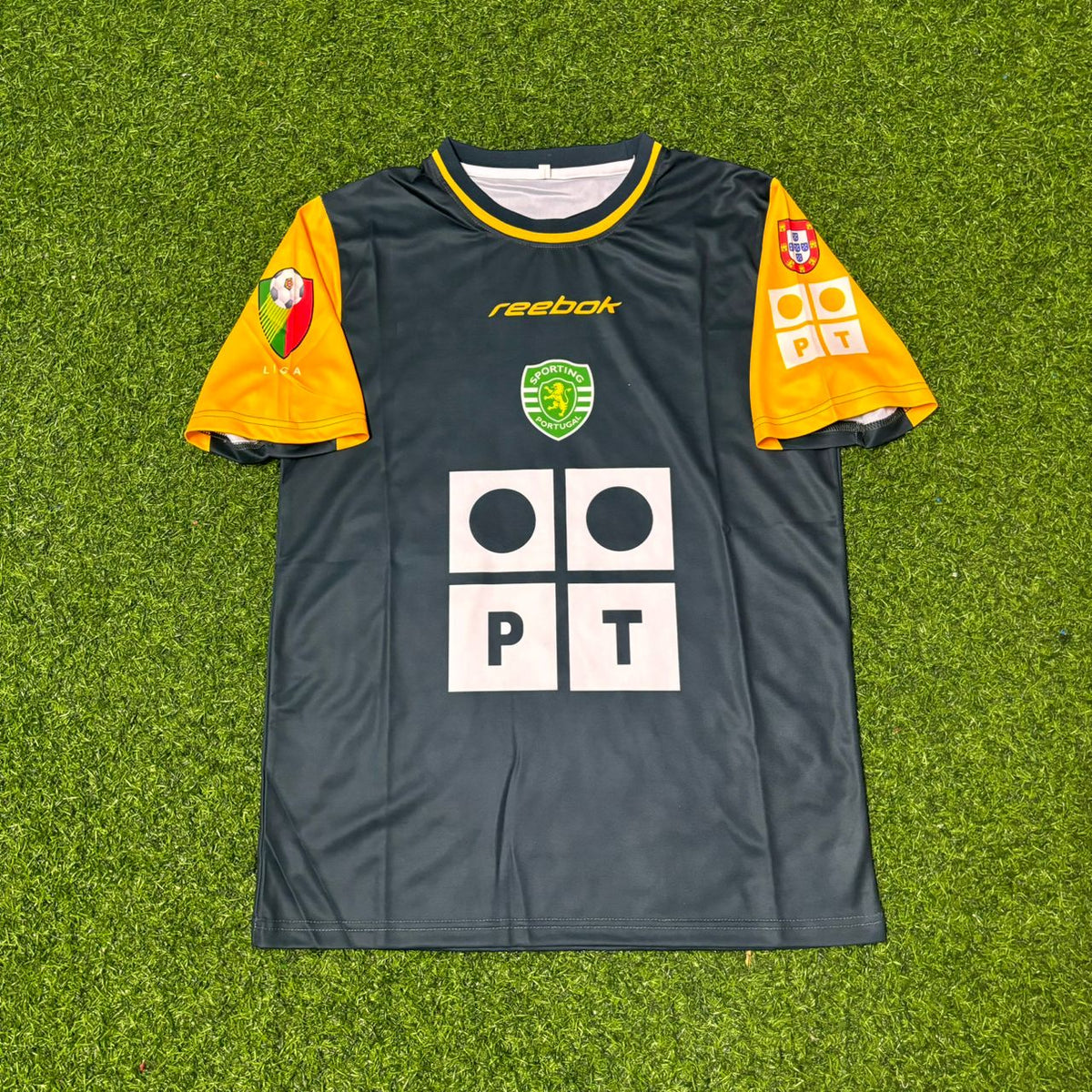 Cristiano Ronaldo Sporting CP Debut Black Orange Retro Football Jersey