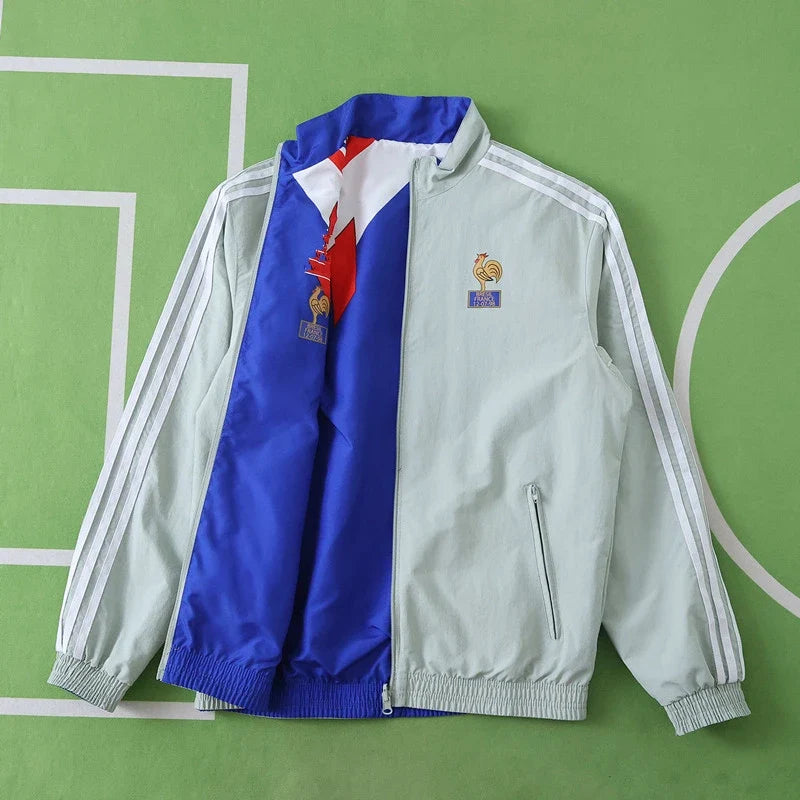France 1986 Retro Both Sides Football Windbreaker Windjacke