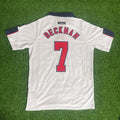 David Beckham 1998 Ärmel Weißes Trikot