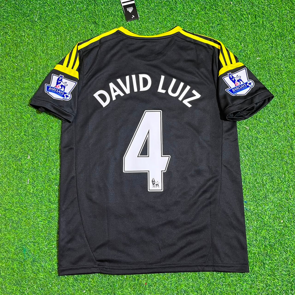 David Luiz Chelsea 2012 2013 Black Blue Retro Kit Jersey Trikot Maglia Maillot Soccer Shirt