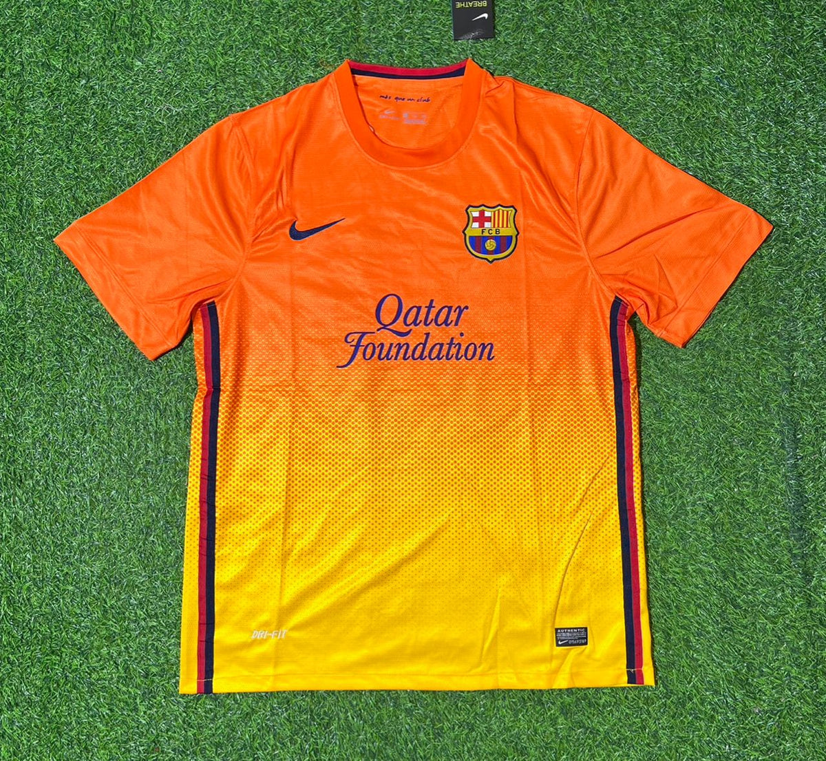 David Villa 7 Barcelona 2012-2013 Orange Retro Football Jersey Trikot
