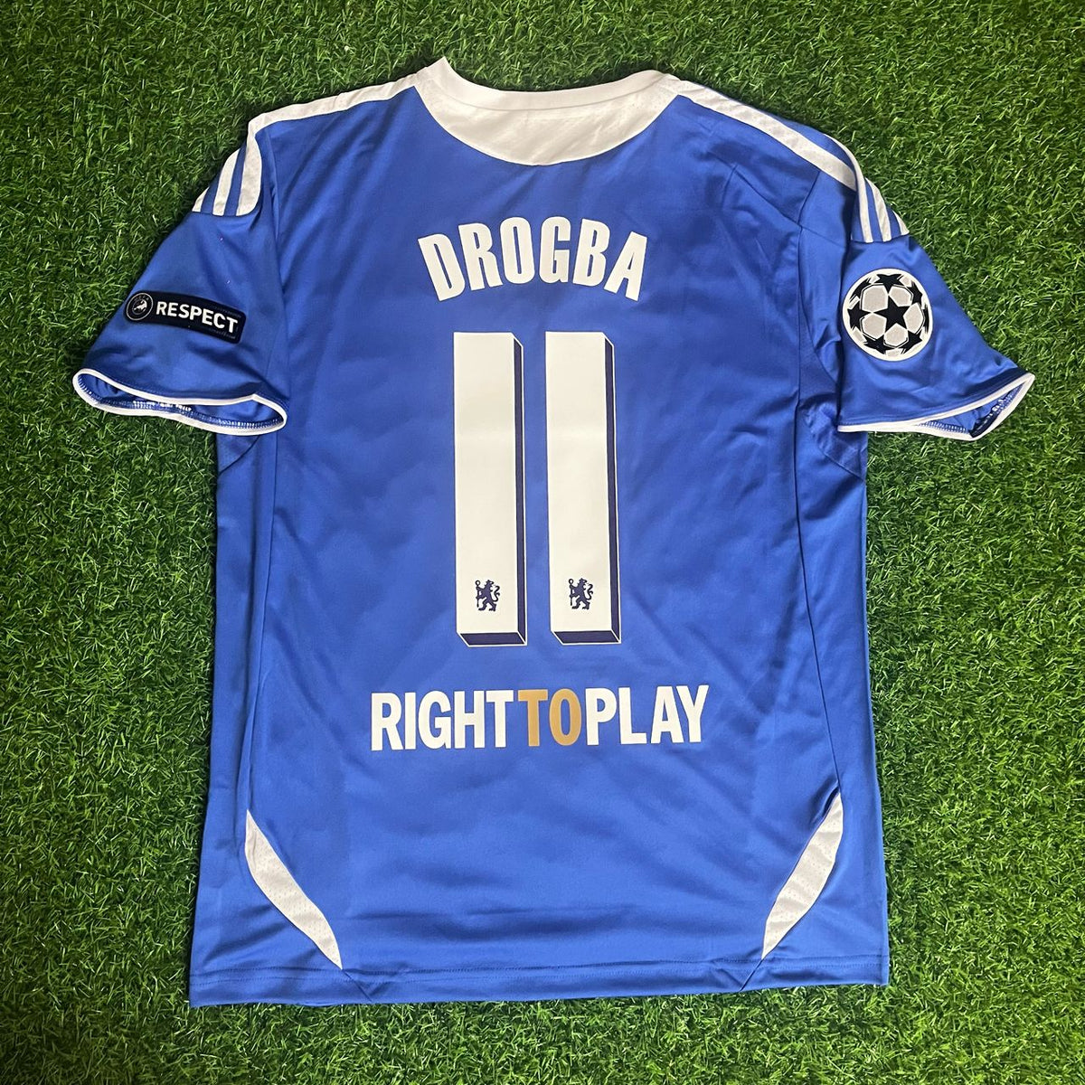 Didier Drogba 11 Chelsea Champions League 2012 München Finale Retro Kinder Trikot Fußballshirt