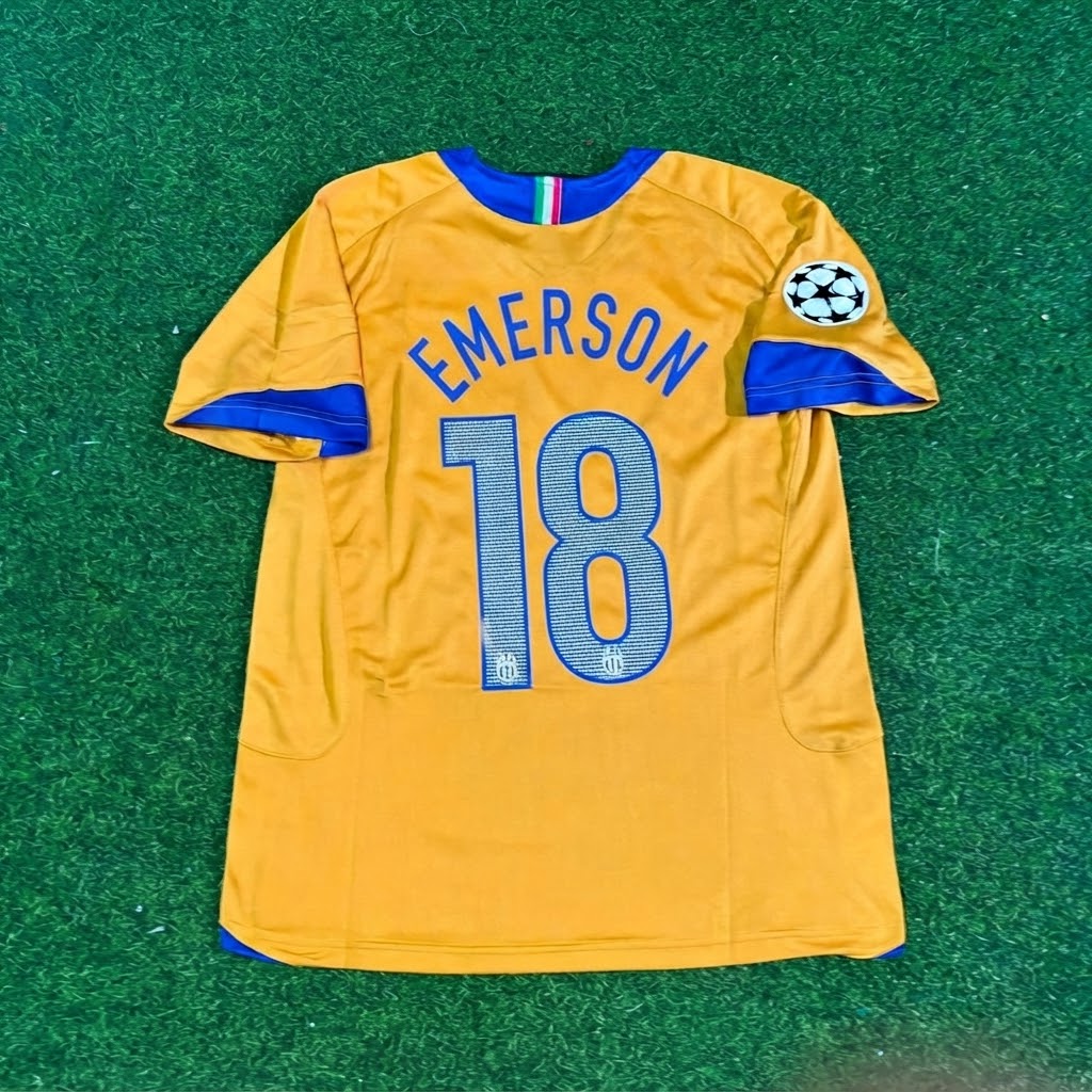 Emerson #18 Juventus 2005-2006 Gelbes Drittes Retro-Fußballtrikot