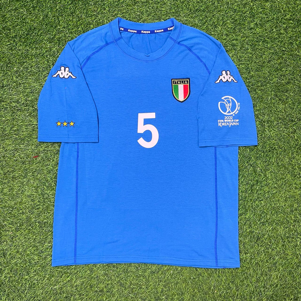 Fabio Cannavaro #5 Italy 2002 World Cup Home Retro Jersey